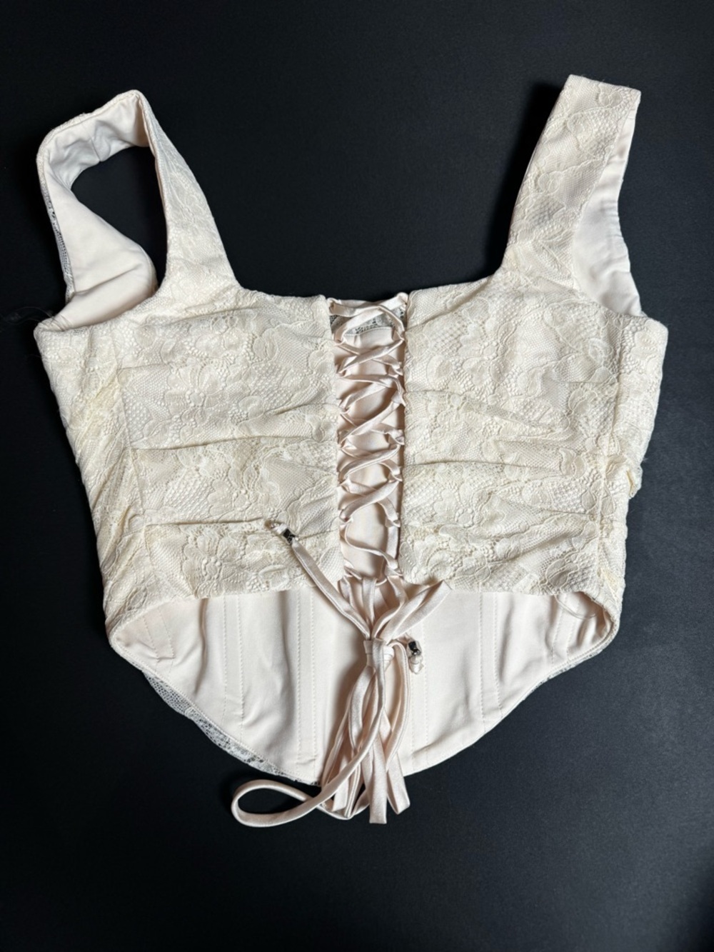 House of CB Una Vintage Cream Lace Corset S Plus Cup Coquette Luxury - Picture 9 of 9